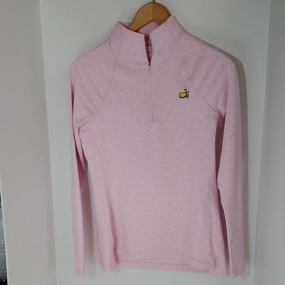 Magnolia Lane Tech Masters Pink Floral Long Sleeve 1/4 Zip Top Women's XS - Picture 1 of 9